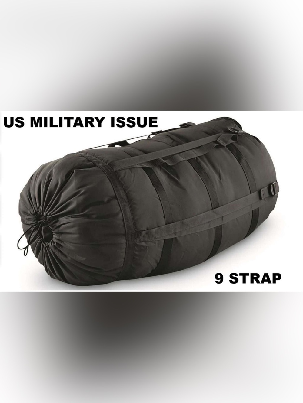 US Military 9 Strap Large Compression Sack Sleeping Bag System, Tennier Industry